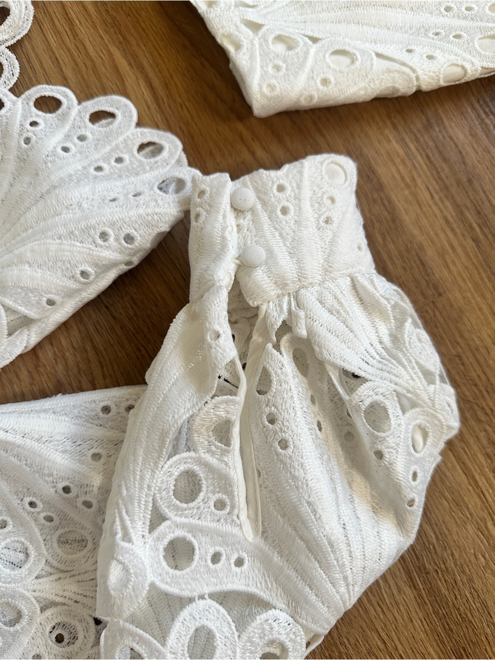 MAJE 🤍 Cropped White Eyelet Lace Two-Piece Set with Skirt size 6 - Picture 8 of 15